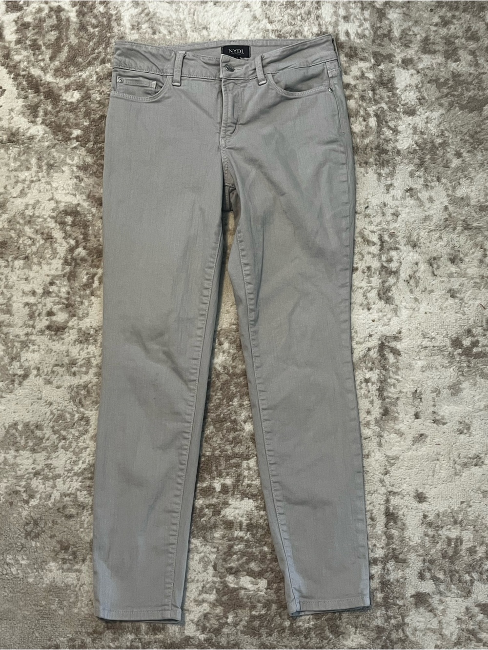 NYDJ Alina Convertible Ankle Jeans Womens Size 2 Grey Slim Skinny Stretch Denim